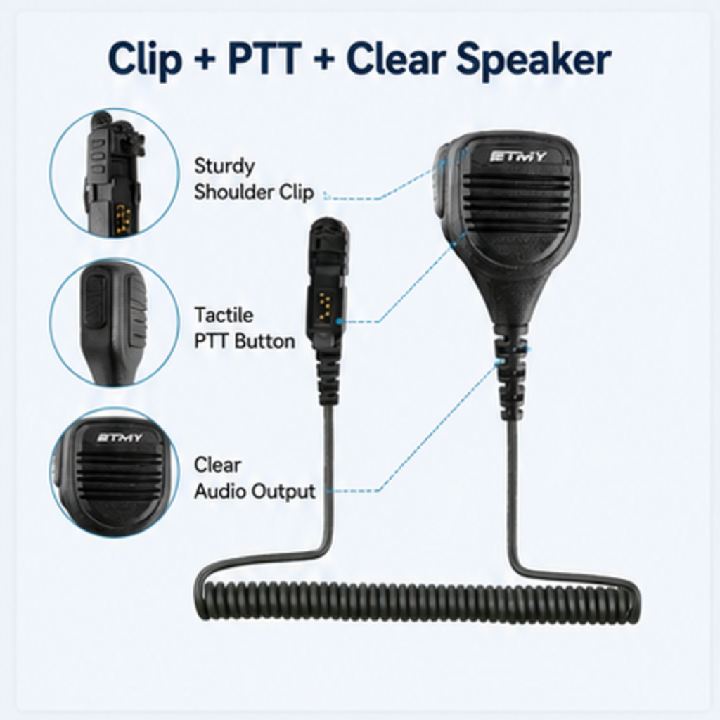 ETMY ET-MH72 Shoulder Speaker Mic for Motorola XPR 3500e XPR 3300e XPR3500 XPR3300
