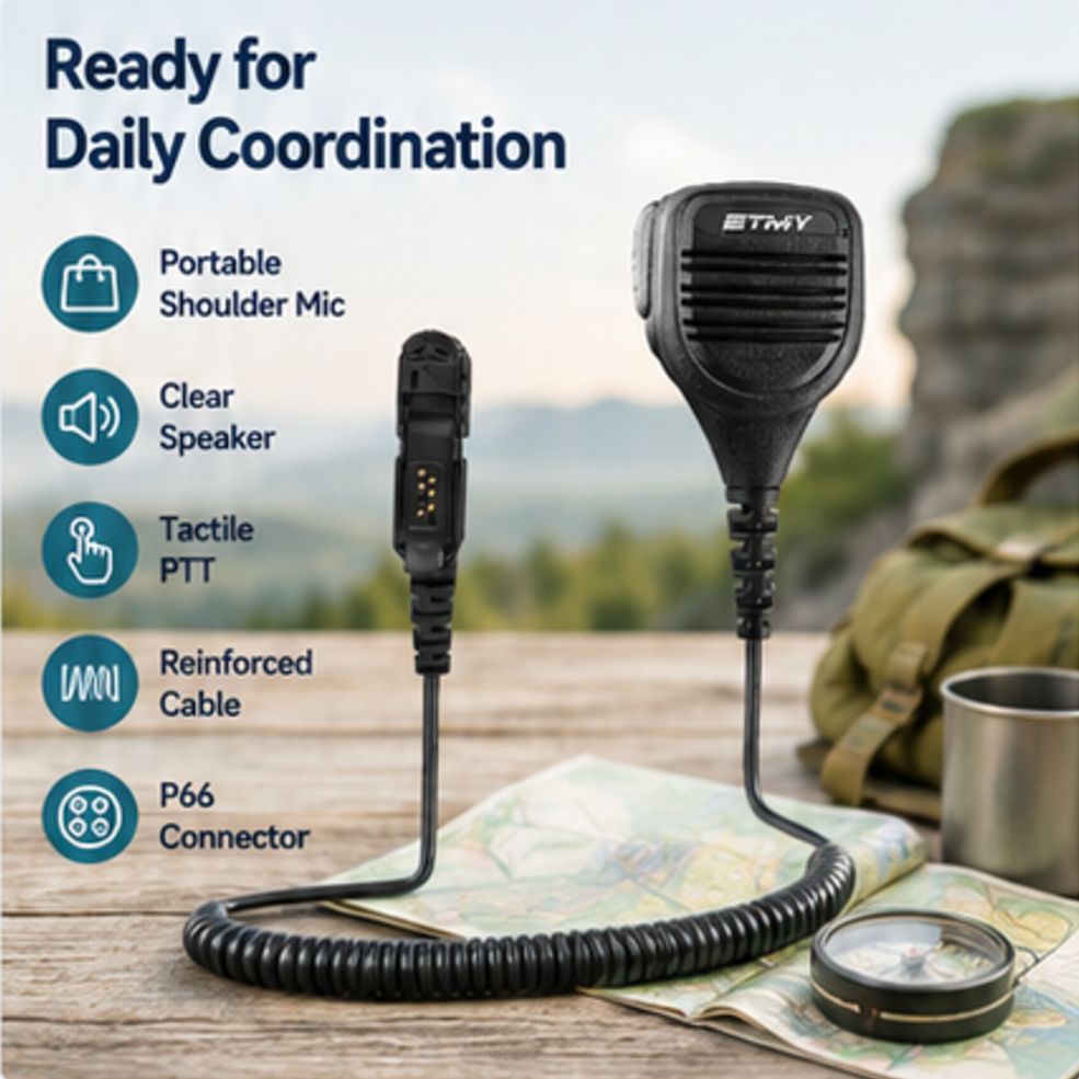 ETMY ET-MH72 Shoulder Speaker Mic for Motorola XPR 3500e XPR 3300e XPR3500 XPR3300