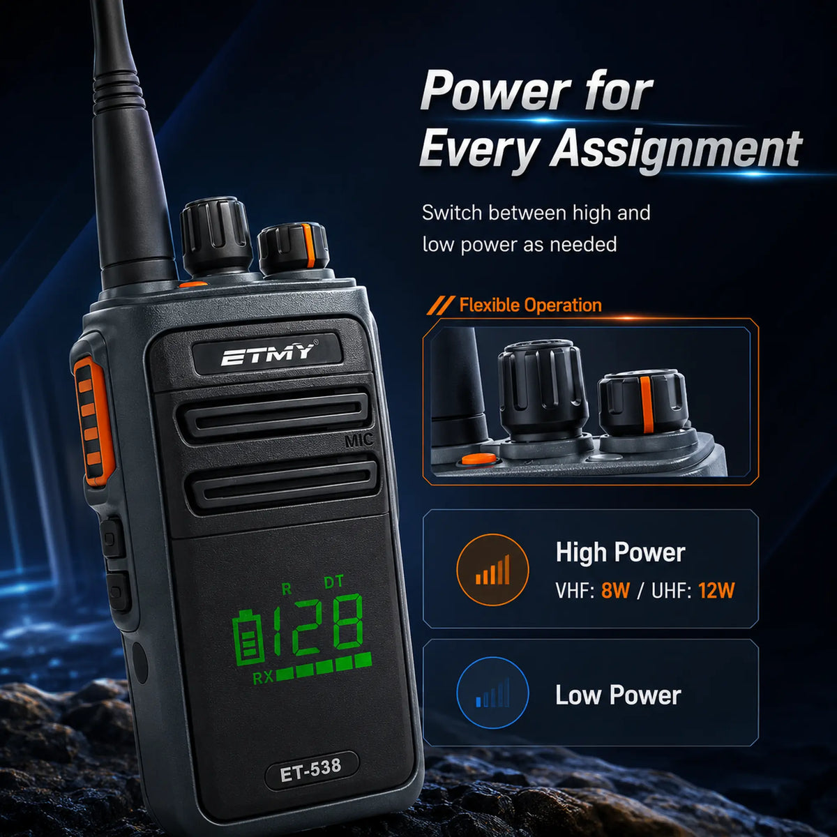 Radio power selection graphic, ETMY ET-538