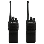 Two black ETMY walkie talkies