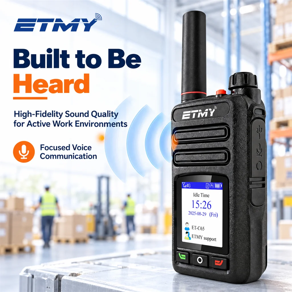 Radio voice communication graphic in warehouse, ETMY ET-C65
