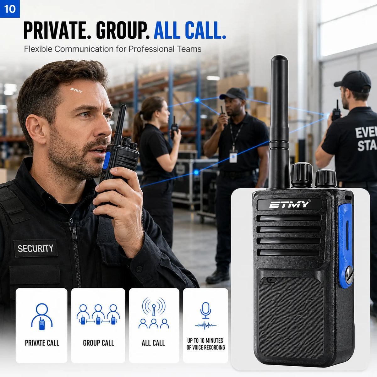 Radio call modes and recording graphic, ETMY ET-D330