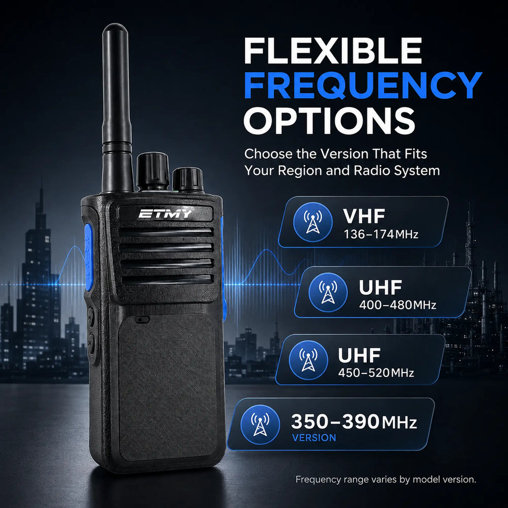 Radio frequency version options graphic, ETMY ET-D330