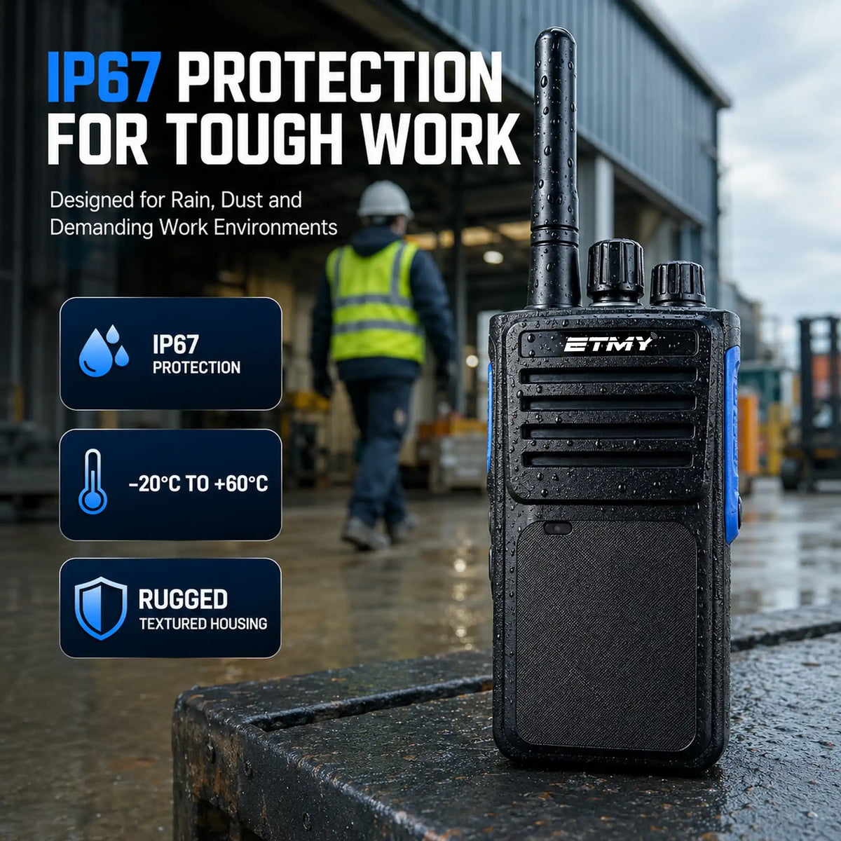 IP67 radio protection graphic, ETMY ET-D330