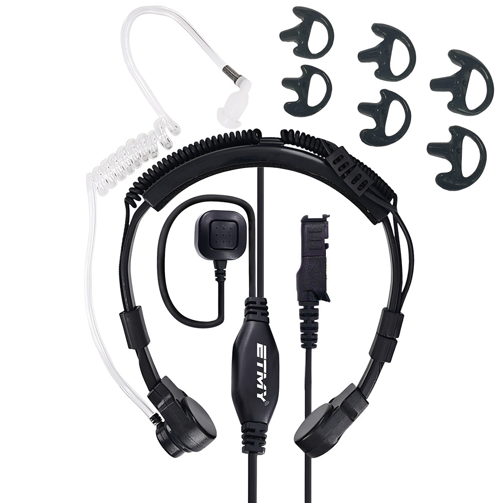 Throat mic headset full kit