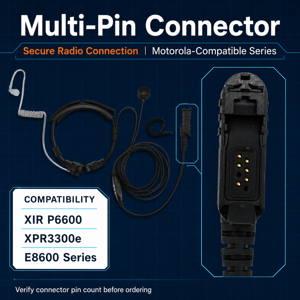Motorola compatible multi pin connector