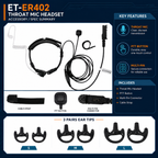 ET-ER402 throat mic headset overview