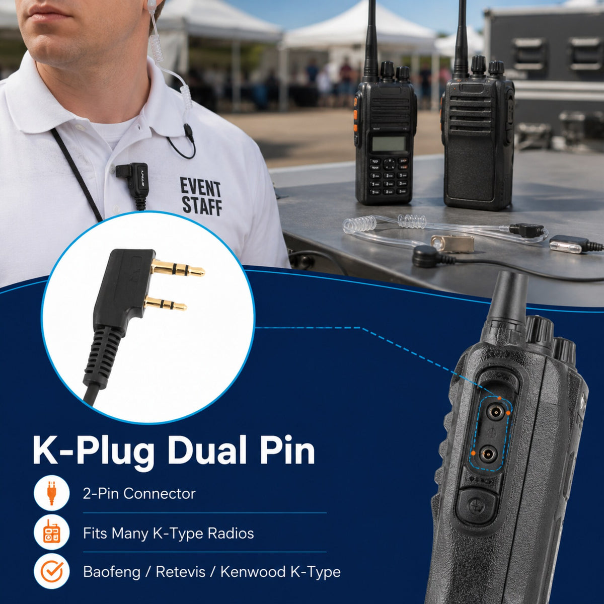 K plug dual pin radio compatibility