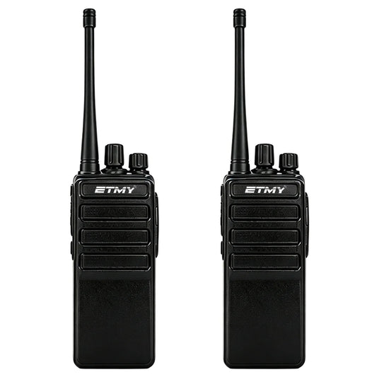 ETMY ET-99 Slim UHF walkie-talkie with 1500mAh battery, 5V USB charging, 16 channels, and CTCSS/DCS